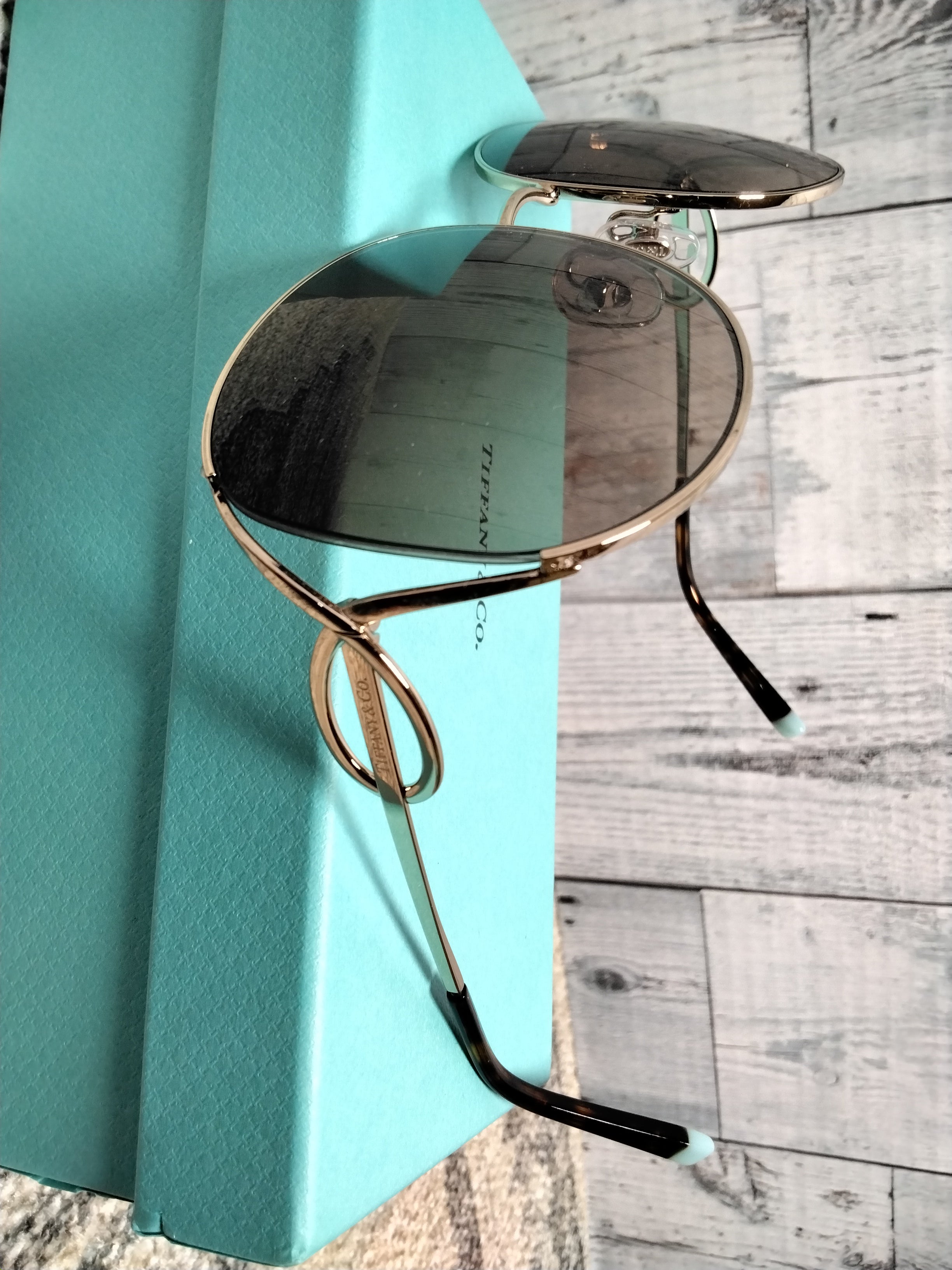 Tiffany & Co. Sunglasses Gold Frame, Brown Lenses, 56MM (7922922029294)